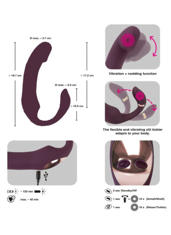 Nodding Tip Vibrator with Bendable Clit Stimulation